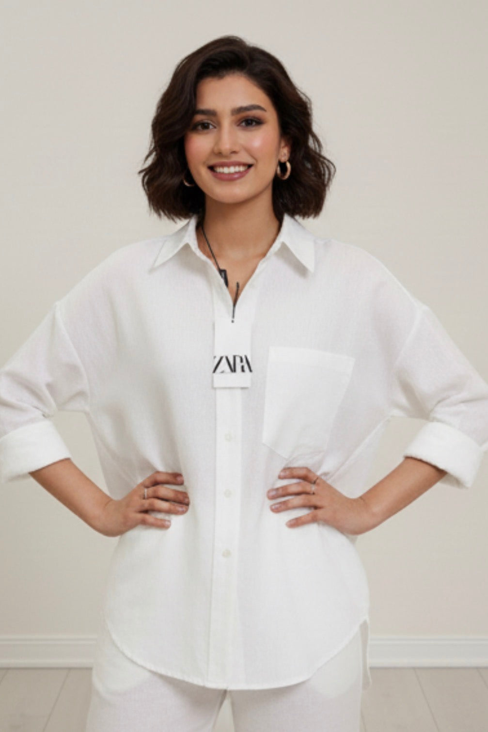 WHITE ZARA CO ORD SET