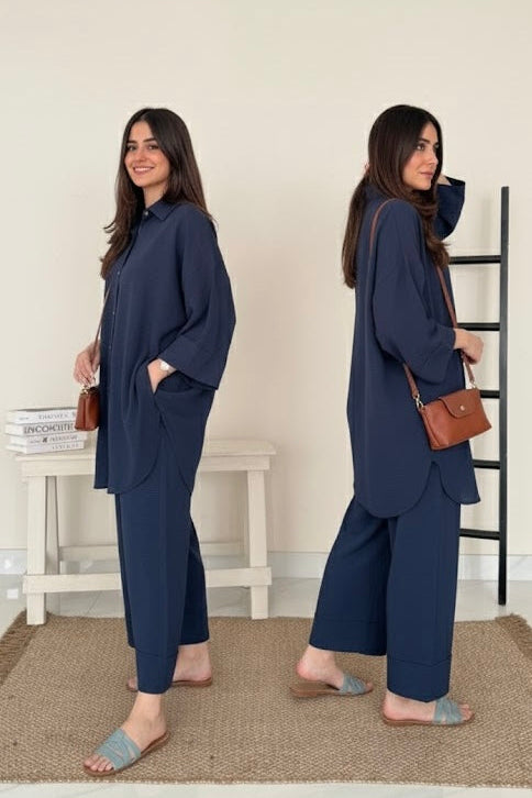 CRUSED FABRIC CO ORD SET