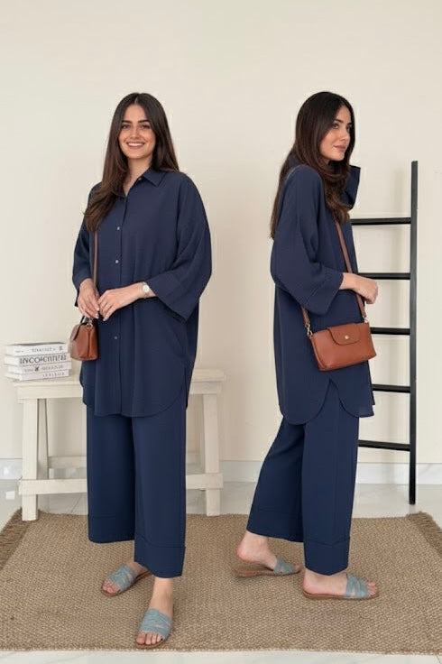 CRUSED FABRIC CO ORD SET