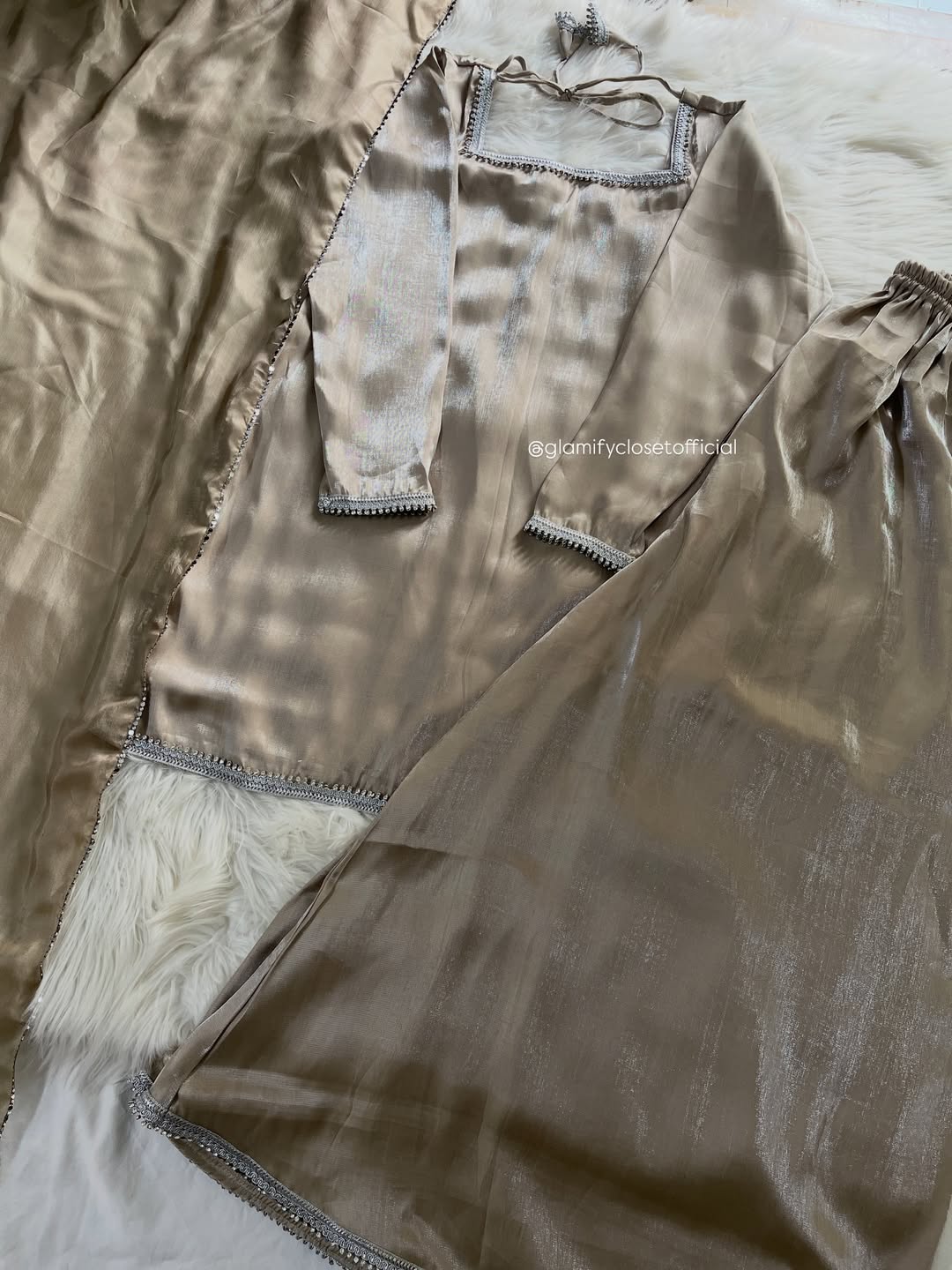 Beautiful three piece plazzo suit