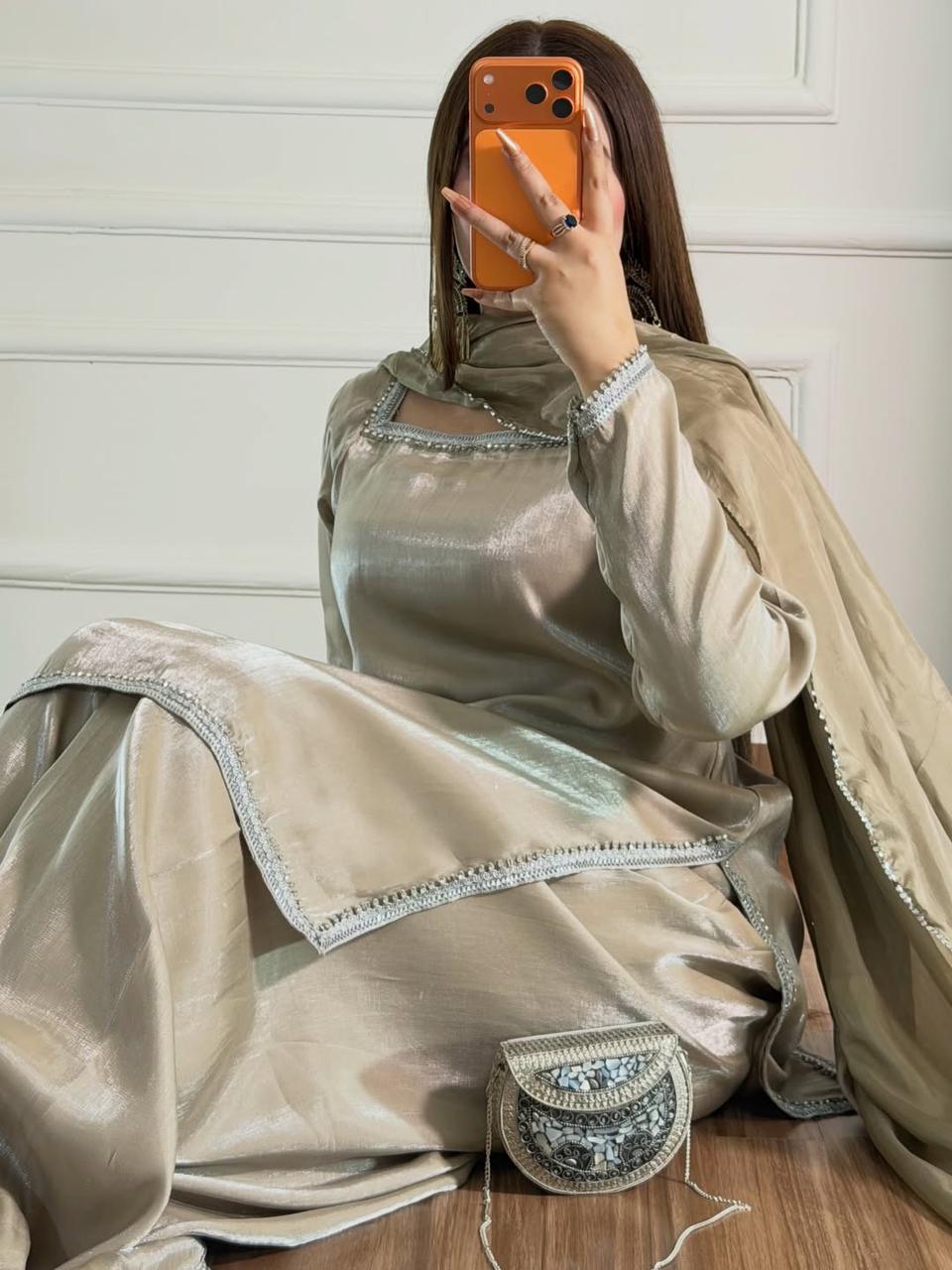 Beautiful three piece plazzo suit